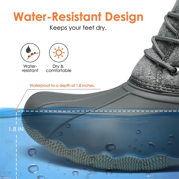 Waterproof Sherpa Snow Boots - GREY - 2
